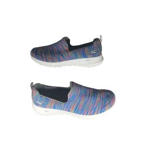 Skechers GO WALK MAX Rainbow Knit Slip On Shoes Women US 9 EUR 39